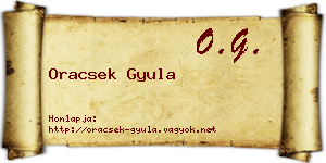 Oracsek Gyula névjegykártya